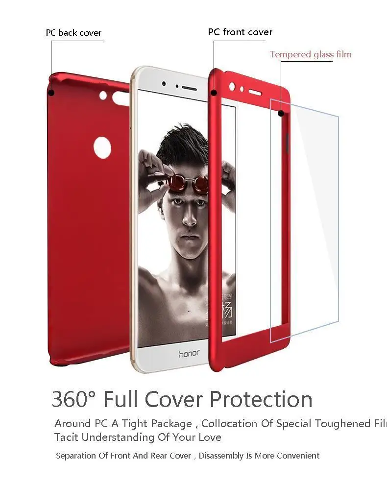 360 Full Protection Case For Huawei Honor 7a Pro Cover Honor7a 7 A 8X Nova 3i 3 p smart 2019 Phone With Tempered Glass | Мобильные