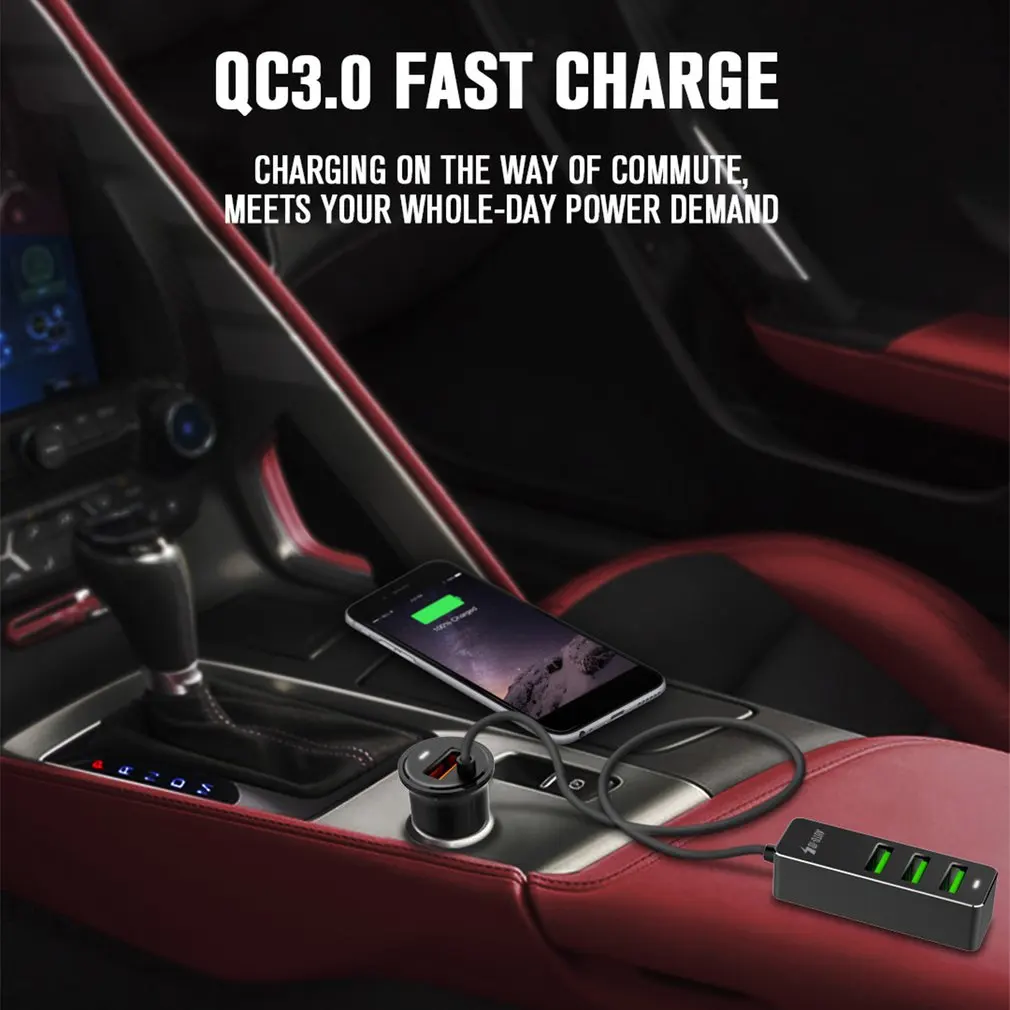 4 порта USB Автомобильное зарядное устройство QC3.0 быстрое Универсальный быстрый