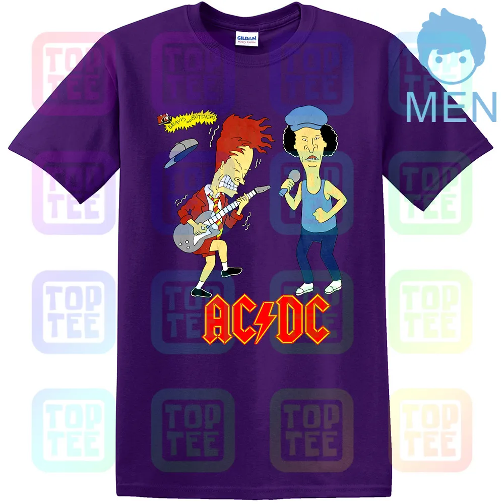 MEN-PURPLE Ограниченная серия! 1996 AC/DC Beavis and Butthead футболка тяжелый хлопок США размер - Цвет: MEN-PURPLE