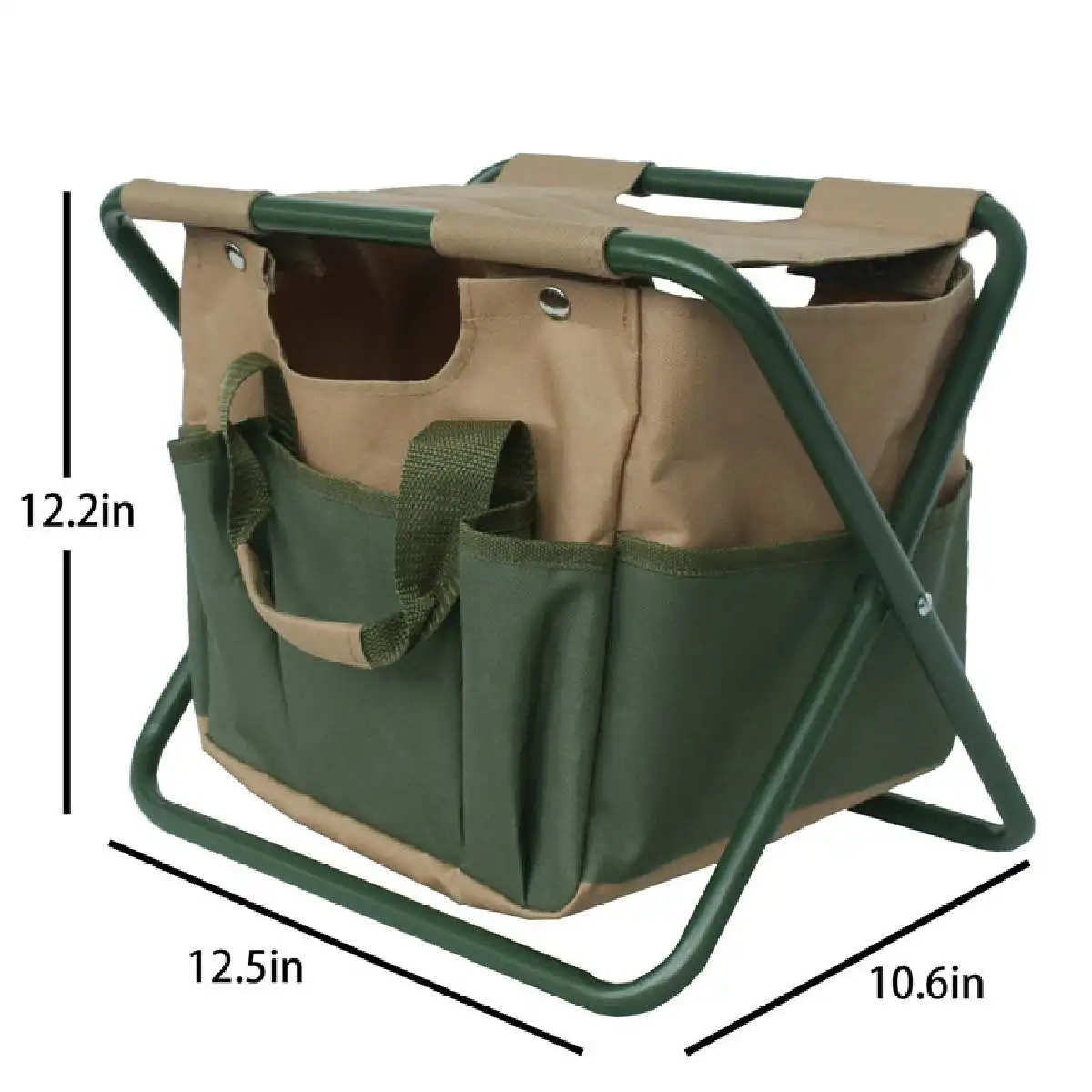 

Garden Tool Bag Outdoor and Indoor Hand Bag with Gardening Folding Chair Foldable Stool for Garden Tool Kits