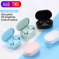 a6s tws earphones with charging case stereo wireless 5 0 bluetooth headphones earbuds noise cancelling gaming headset pk xiaomi