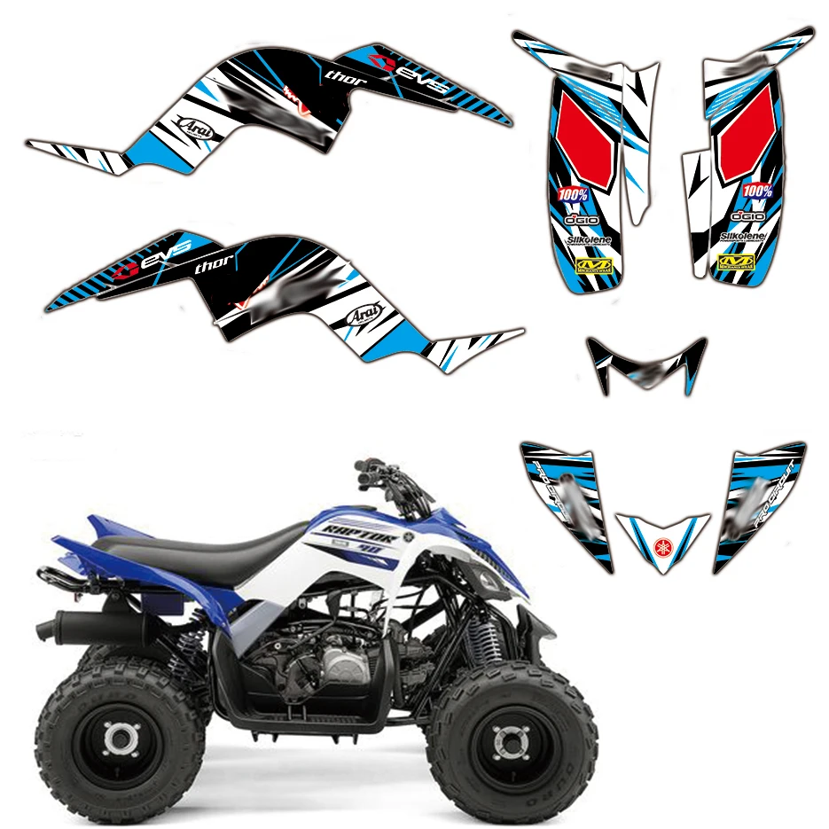 Наклейки для всей команды, графический Набор для декорирования, вездеход для Yamaha RAPTOR 90 YFM90 2009 2010 2011 2012 2013 2014 2015