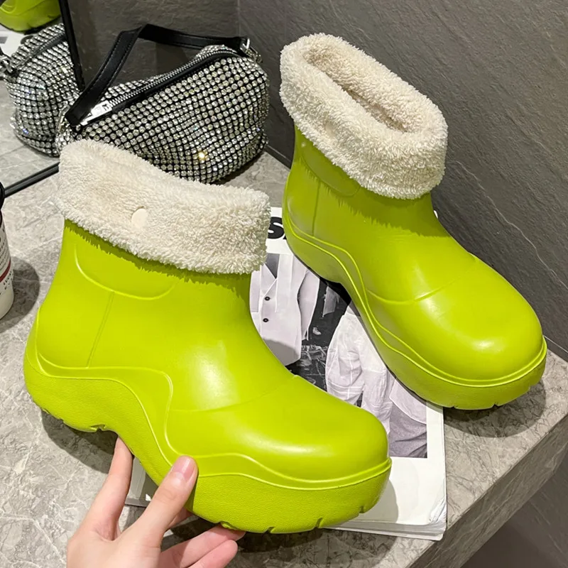 

Large Size Women Shoes 2021 Fashion Warm Winter Boots Women Waterproof Snow Boots Comfort Slip on Ankle Booties Casual Rain Boot