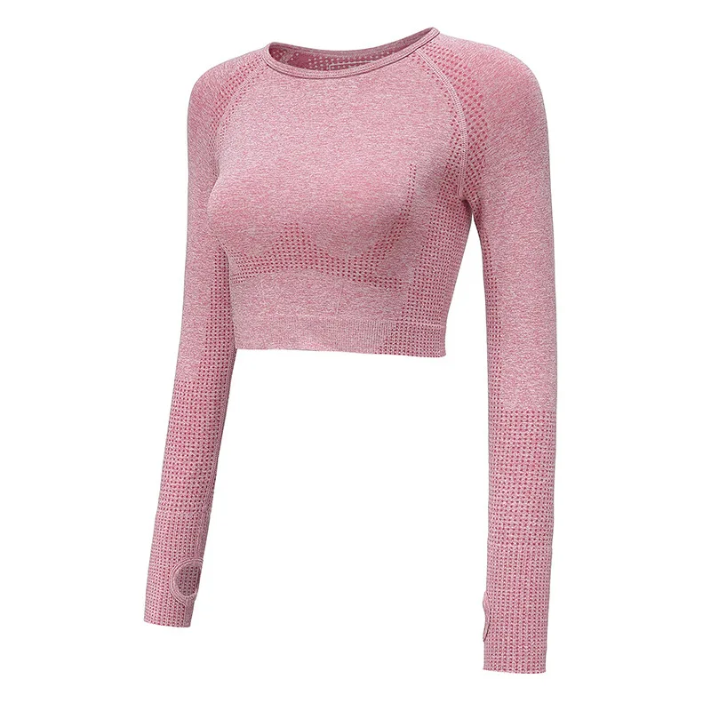 

2pcs/Set Women Sport Suit Yoga Set Gym Workout Clothes Long Sleeve Fitness Crop Top + High Waist Energy Seamless Leggings 2021