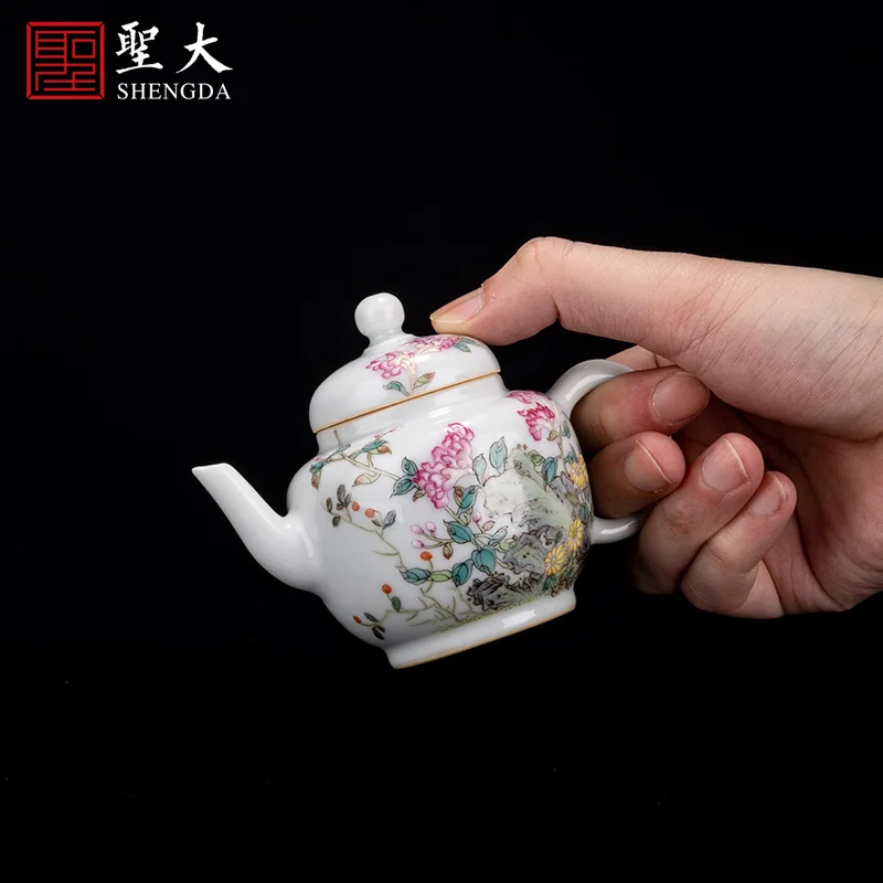 

Эмалевый крем от ночного бриза китайский чайник один чайник Цзиндэчжэнь полностью ручная роспись высококачественный чайный набор