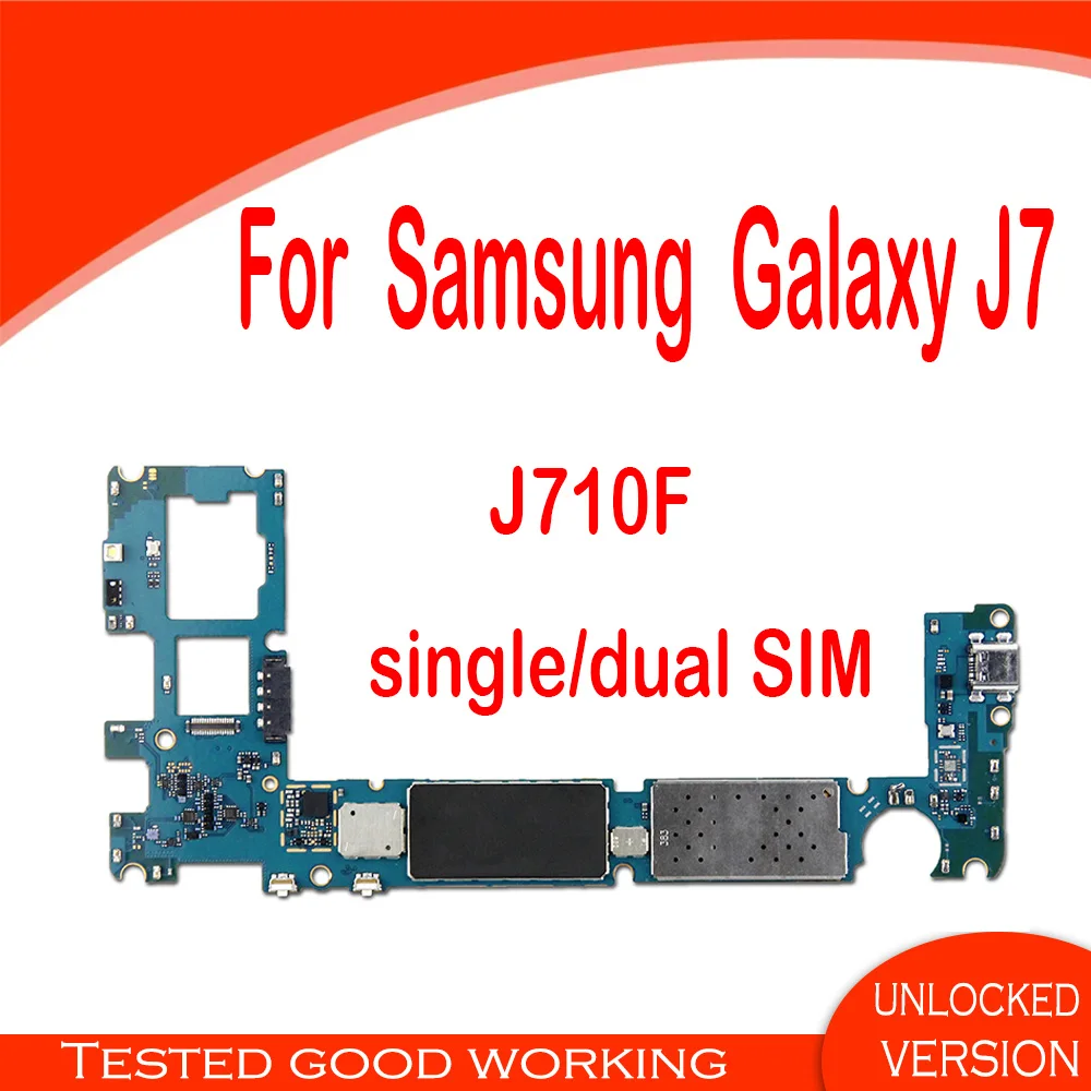 Разблокированная материнская плата для Samsung Galaxy J7 с одной/двумя SIM картами ОС Android