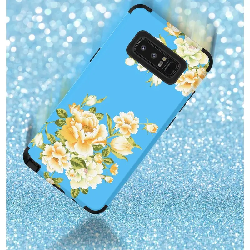 Роскошный чехол 3 в 1 для samsung S10 Note 8 9 S9 Plus жесткий чехол для телефона с цветочным узором Дизайн ПК силиконовый бампер противоударный чехол