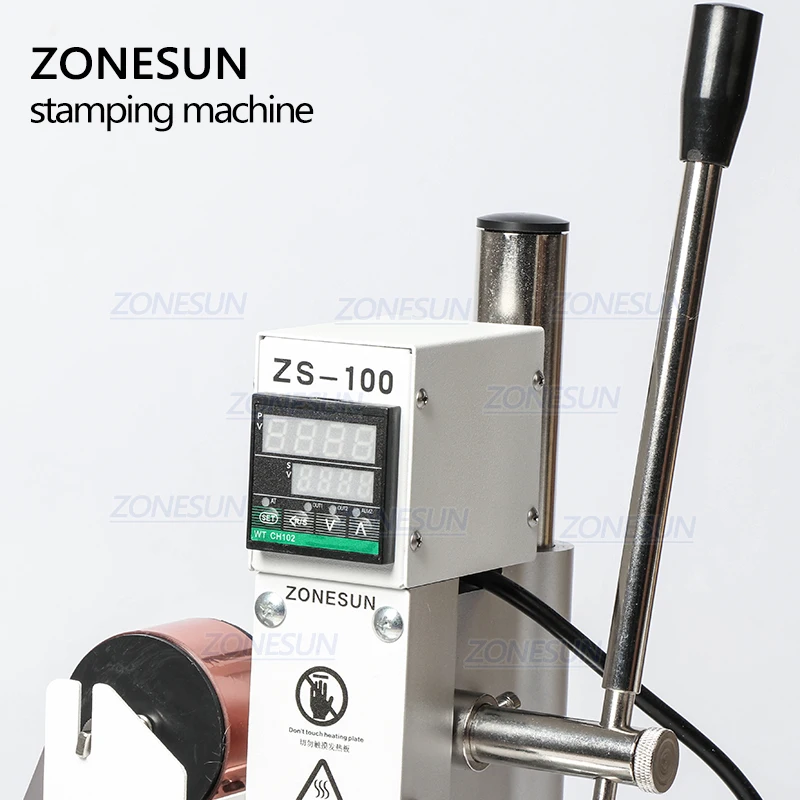 ZONESUN ZS 100C Цифровая зеркальная кожа тиснение теплоотжимная машина для дерева ПВХ