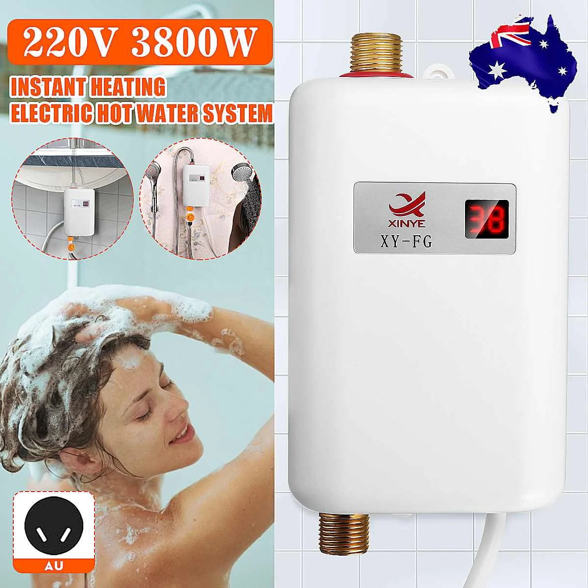

3800W Instant Electric Tankless Water Heater Instantaneous Water Heaters Instant Water Heating Fast 3 seconds Hot Shower