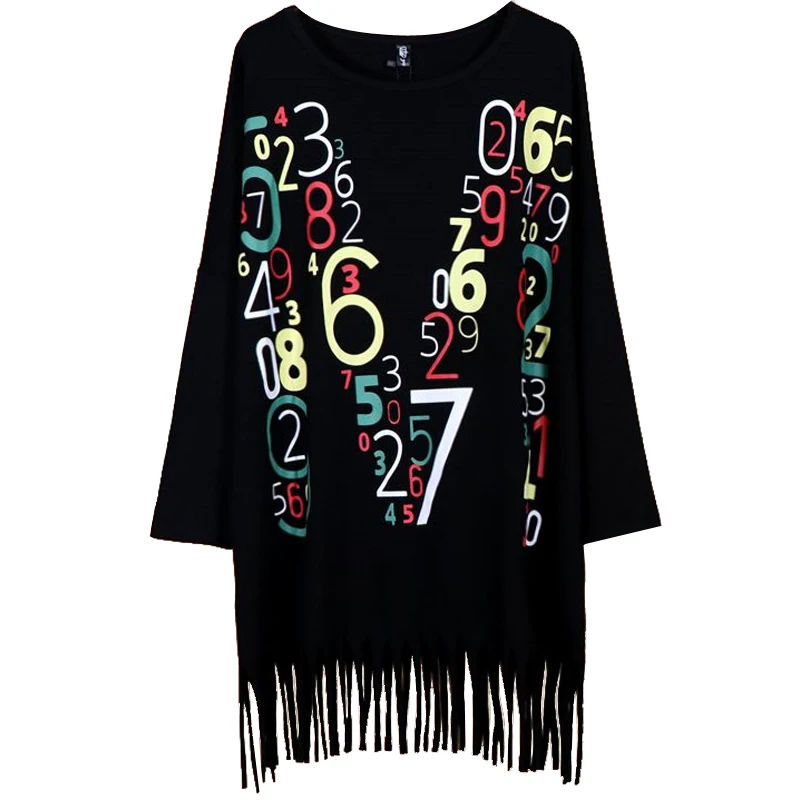 Осенняя Свободная Женская футболка большого размера из хлопка уличная