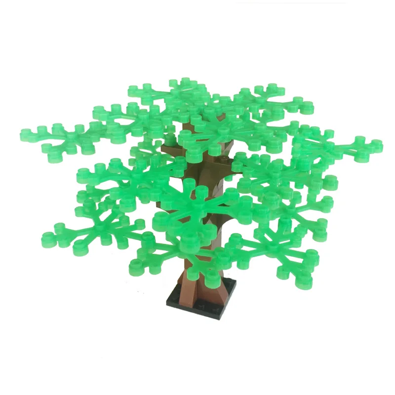 SmallTree LightGreen Обучающий строительный блок городской подъемник вишня авеню дорога дерево обучающий кирпич подарок-игрушка для мальчика-без коробки - Цвет: SmallTree LightGreen