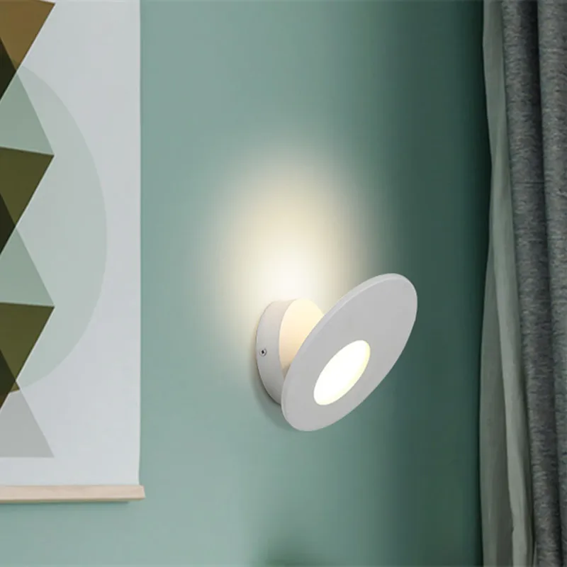 Современная Cearative светодиодная настенная лампа Simplicity вращающийся круглый