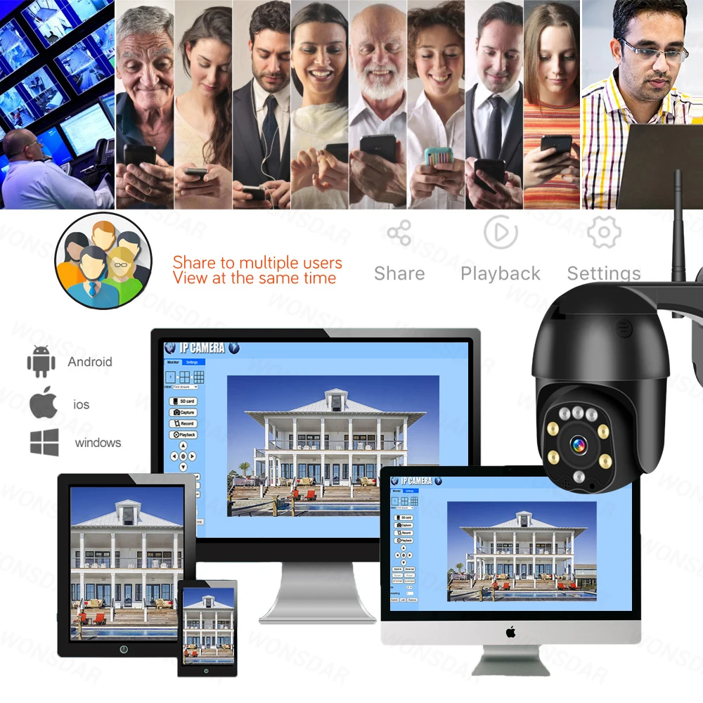 

SIM Card 4G PTZ Dome Camera 1080P HD Outdoor Wireless WIFI CCTV Security Camera Two Way Audio SD Card Slot P2P CamHi