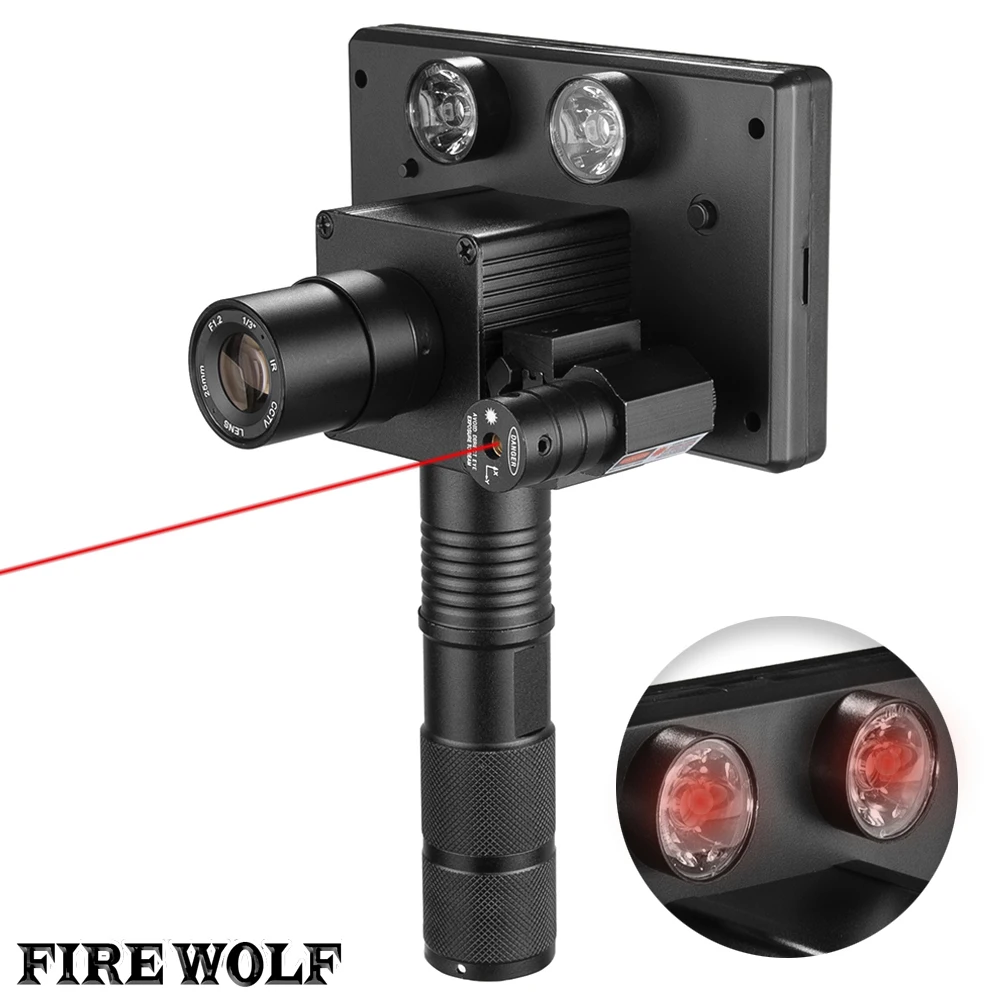 Handheld Night Vision 850nm Infrared LEDs+IR Flashlight +Laser Sight Cameras Outdoor  Waterproof Wildlife Trap Cameras A