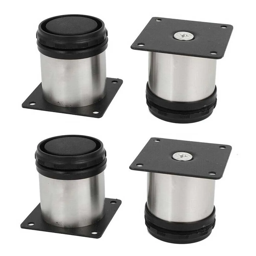 

4 Pcs Floor Protective Table Wear Resistant Adjustable Height Home Easy Install Sofa Bed Leg TV Cabinet Stainless Steel