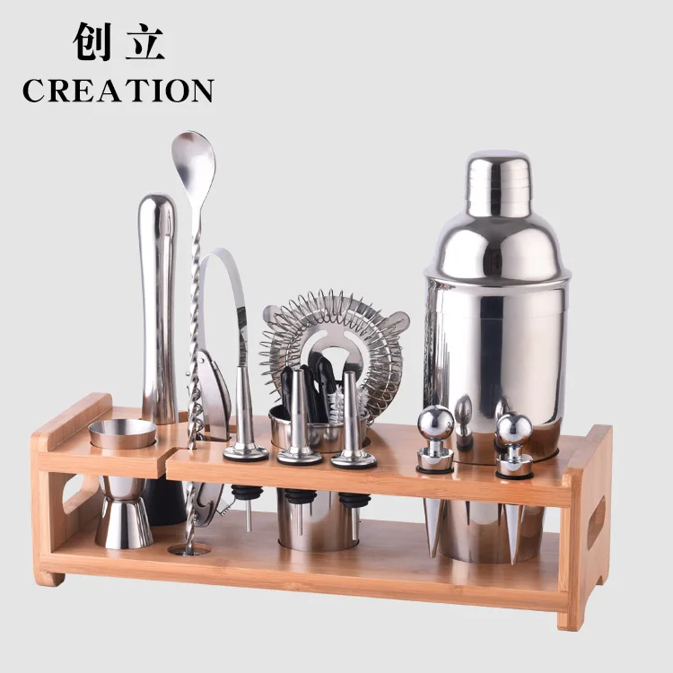 

New acrylic stand shaker, cocktail shaker glass, 9-piece bar bartending tool set