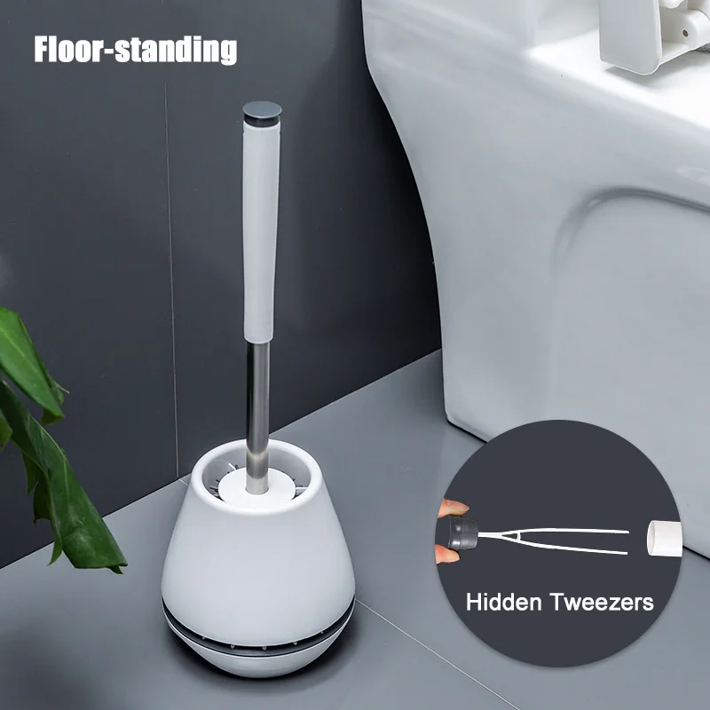 Floorstanding A ONEUP TPR мягкая силиконовая щетка для унитаза с скрытым пинцетом, набор кистей и держателей для унитаза, инструмент для чистки, набор аксессуаров для ванной комнаты - Цвет: Floorstanding A