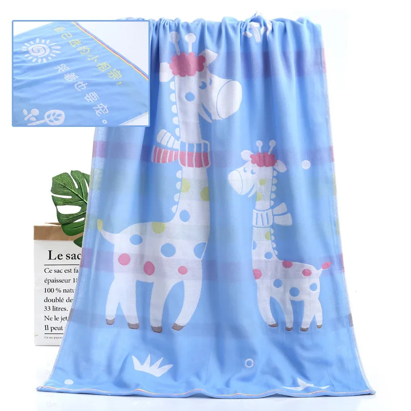 Детское трехслойное полотенце из чистого хлопка 70*140 см