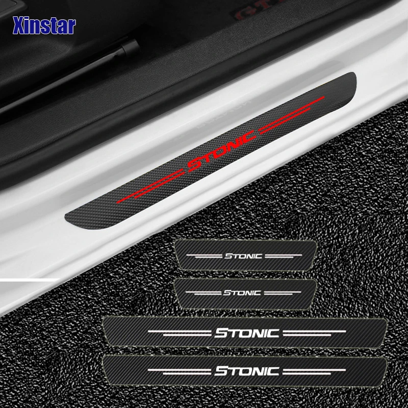 

4pcs Carbon fiber car door sticker for kia stonic
