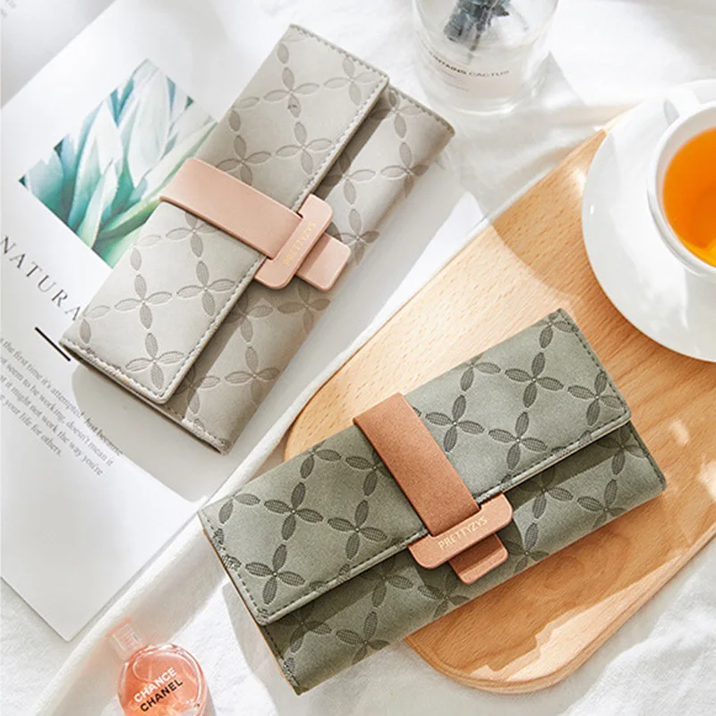 

Women Fashion Hasp Three-Folds Wallet Portable Multifunction Long Change Purse Hot Female Coin Zipper Clutch For Girl Phone Bag