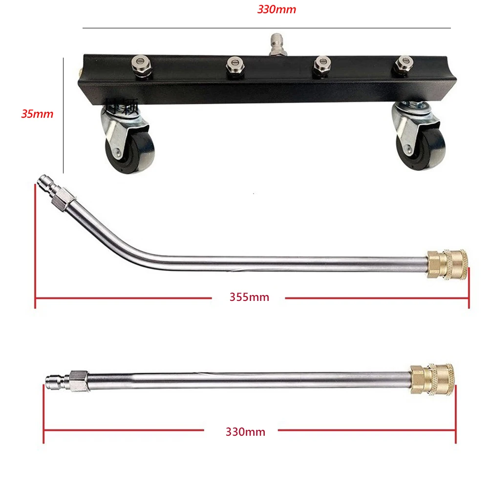 

Undercarriage 13 inch Cleaner Pressure Washer Car Wash Water Broom with Wands Outdoor Anti-resistance Repairing Parts