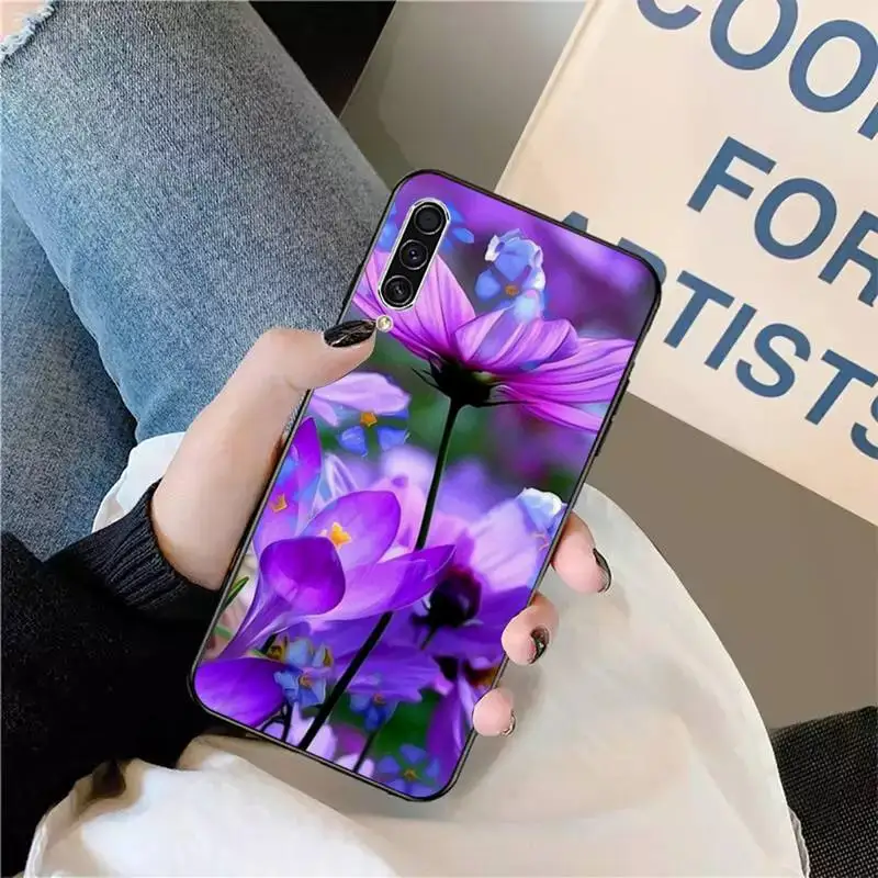 

lavender Romantic Purple flowers Phone Case For Samsung galaxy A S note 10 7 8 9 20 30 31 40 50 51 70 71 21 s ultra plus