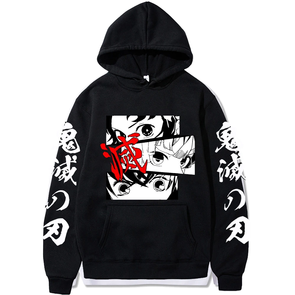 

Толстовка мужская с аниме-принтом, пуловер с длинным рукавом, рассекающий демонов, свободная уличная одежда в стиле Харадзюку
