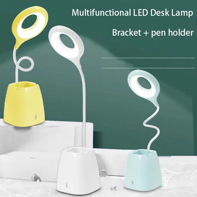 

Светодиодная Защитная лампа с USB-зарядкой, трехступенчатая Настольная лампа для чтения для студентов, для спальни, настольная лампа