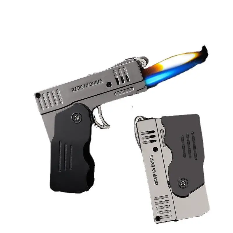 Pistol Model Torch Turbo Lighter Spray Gun Two Flame Smoking Cigar Lighters | Дом и сад