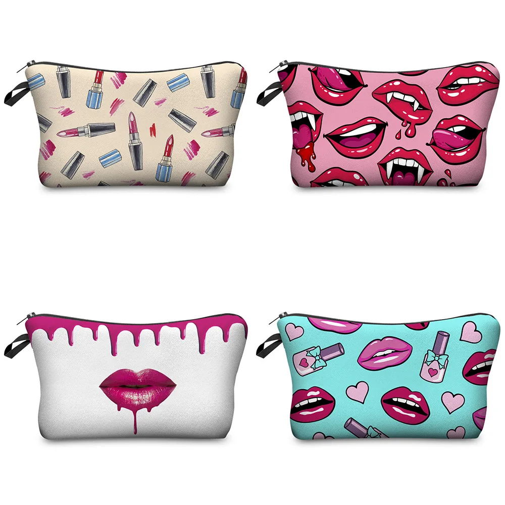 

Free Shipping Cosmetic Bags for Women Polyester High Quality Large Capacity Organizer for Cosmetics Handbags Harajuku Makeup Bag