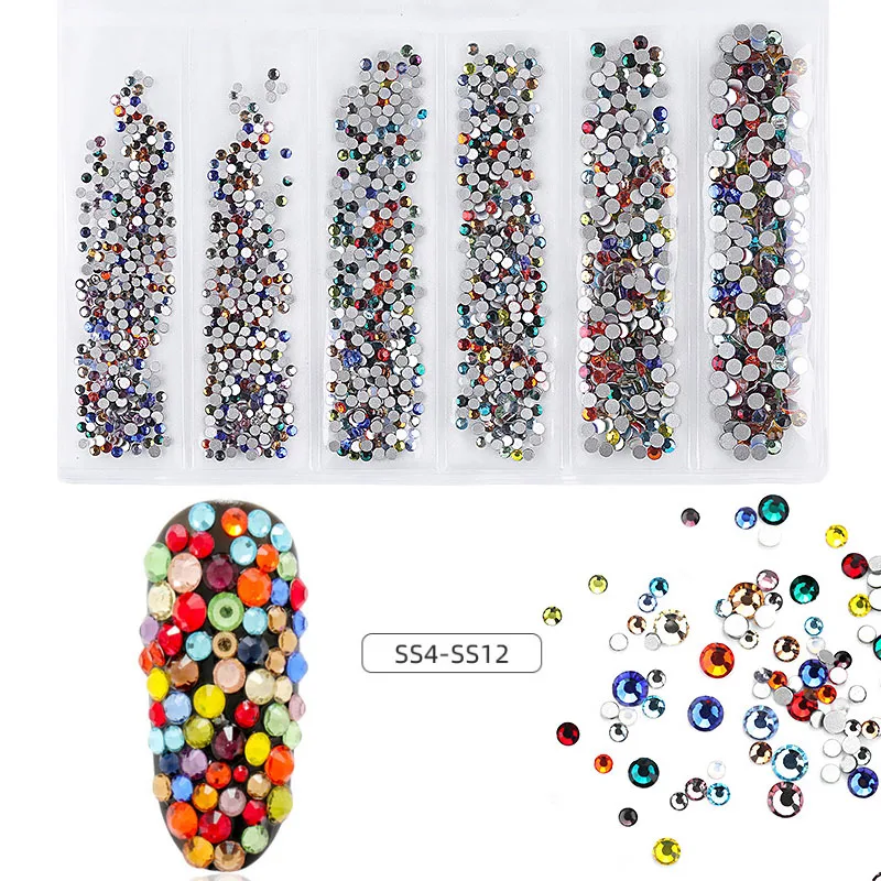 Swarovsky смешанные цвета SS3 SS30 1440Pcs супер блестящий Crystal AB Стразы с плоским задним