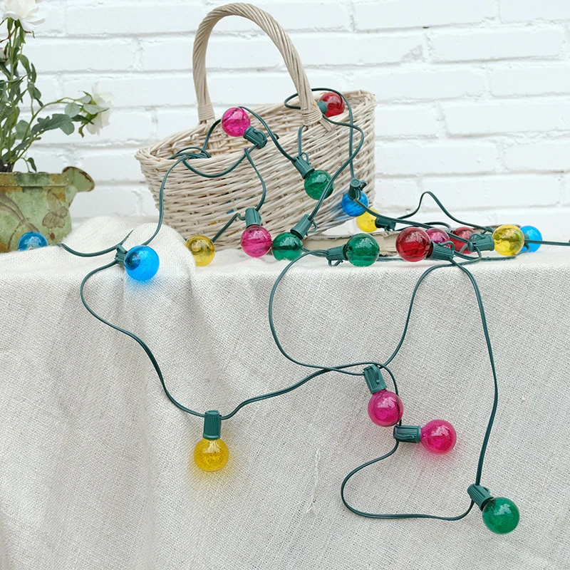 

25pcs Colorful Waterproof Lamp25ft G40 LED Fairy String Lights No Dimmable Globe Bulbs For Patio Garden Backyard Decoration