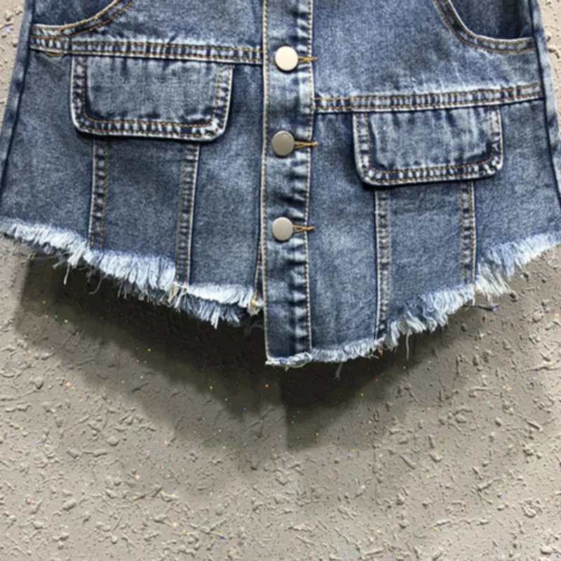 

DEAT Personality Irregular False Pocket Hem Front Skirt Back Pants Denim Shorts Women Ew Fashion Tide 2021 Summer GD895
