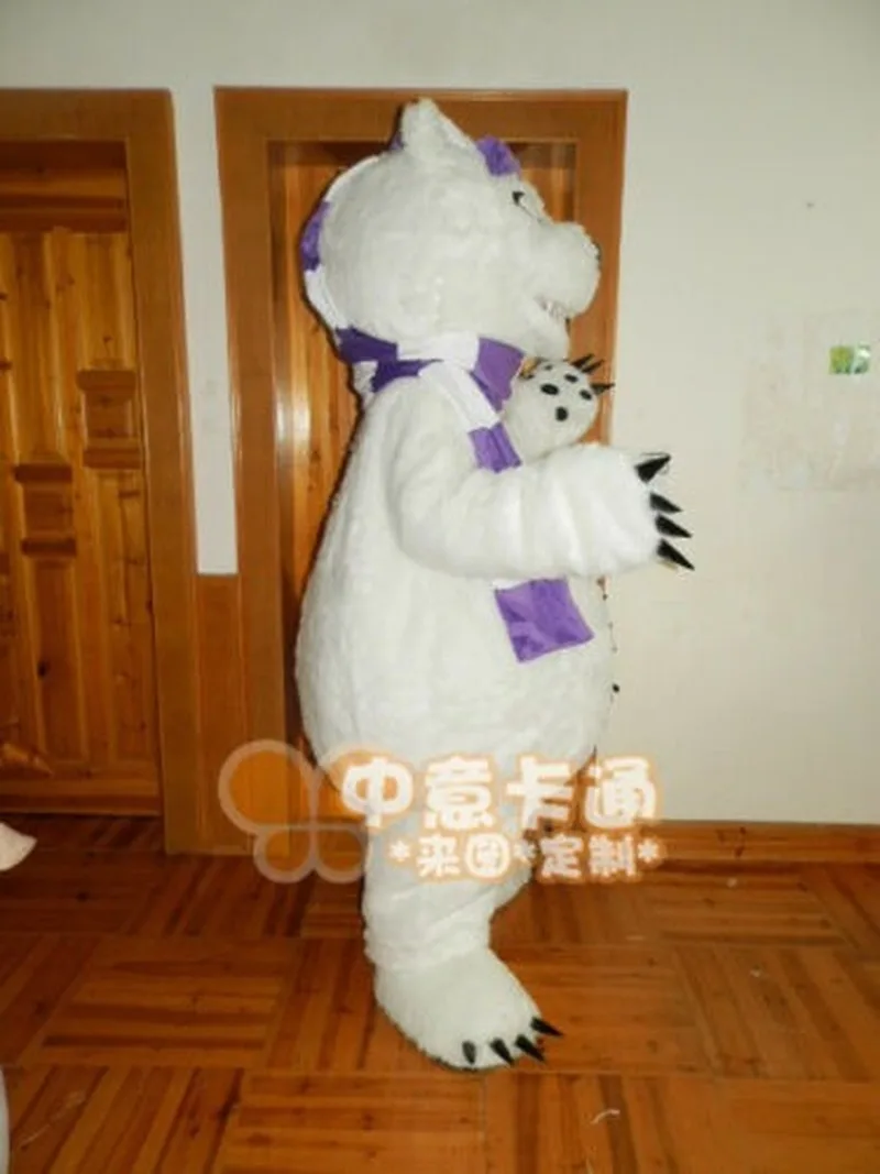 Костюм талисмана белого медведя Маскарадный костюм с героями мультфильмов