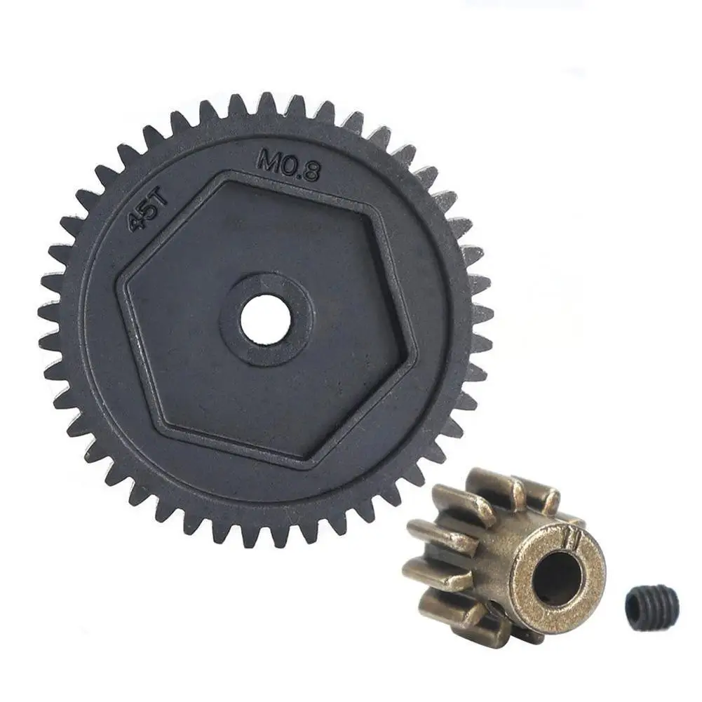 RCtown Harden Steel Gear 45t 0 8 m 32p #8053 11t зубцы двигателя для 1/10 Rc модели Crawler Traxxas Trx-4 Trx4 |