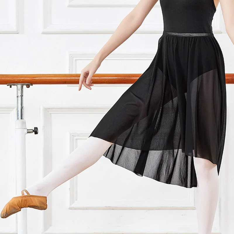 

Mesh Mid-length Skirt Tulle Dance Skirt Women's Ballet Skirt Lyrical Soft Ballet Practice Clothes Chiffon Skirt