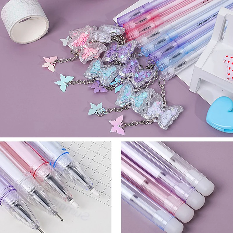 Butterfly Gel Pen Creative Kawaii Cute Fountain Student Stationery Writing Learning Office Supplies | Канцтовары для офиса и