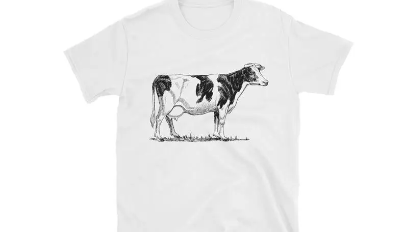 Футболка корова Ретро рубашка коровы векторная ферма футболка смешная дизайн F