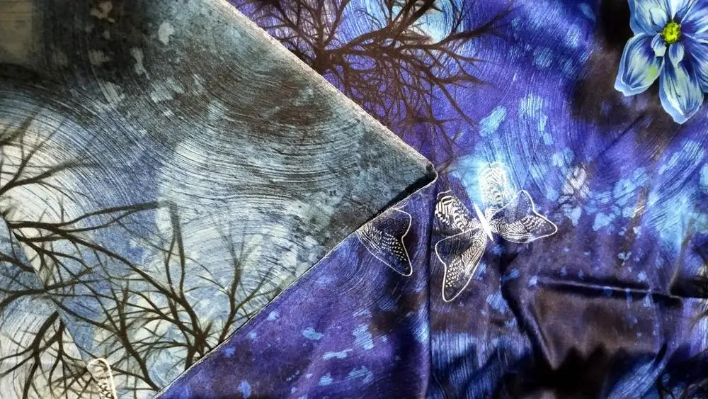 Новинка женские платья высокого качества компьютерные цифровые цветы синие