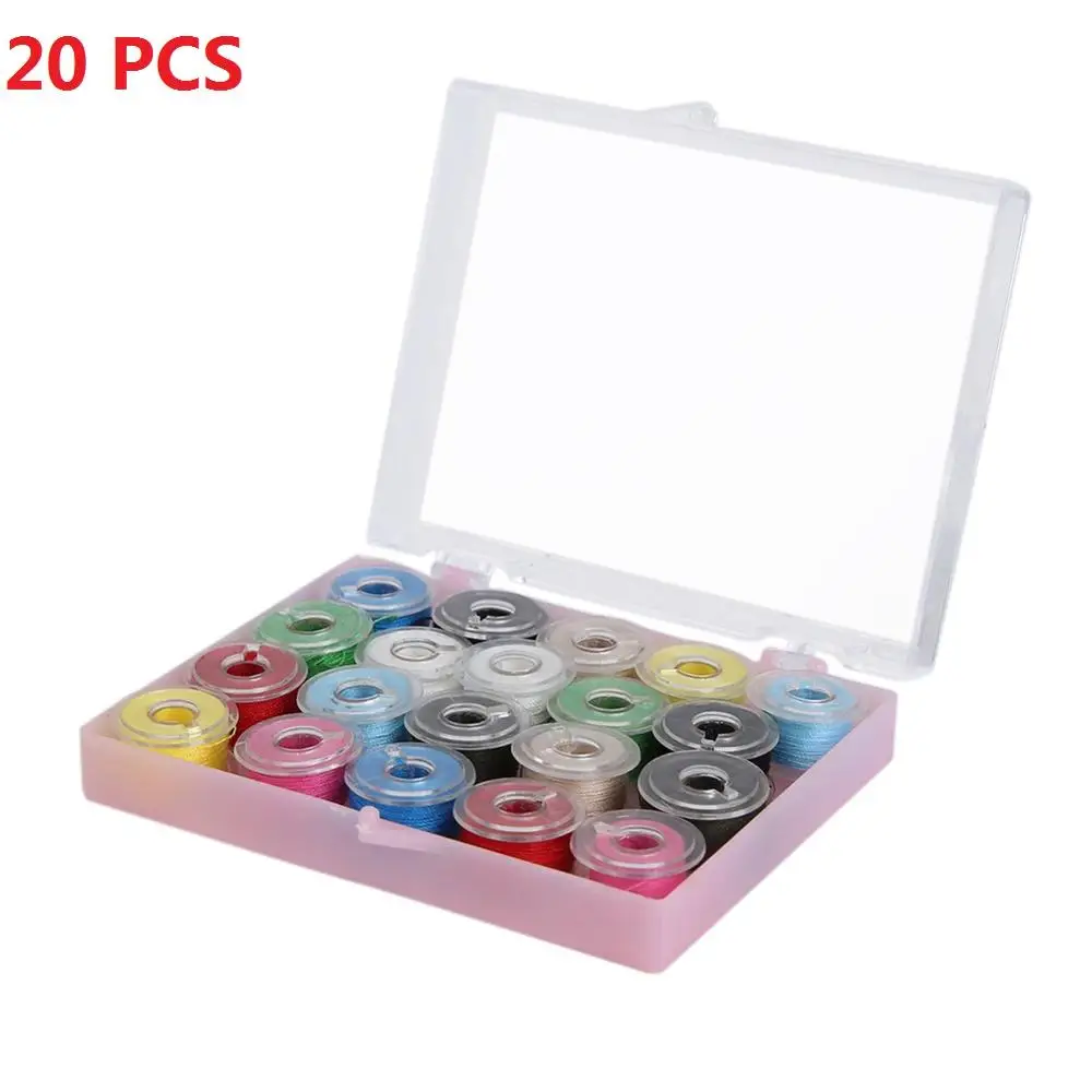 20 штук цветные швейные нитки Пластик 25 бобины для шитья машина катушки дома