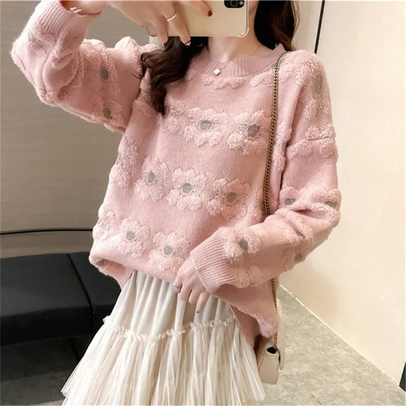 

Pullover Women's 2020 Autumn and Winter New Korean Style Loose Outer Wear Fashionable Thick Sweet Age-reducing Knit Sweater Top