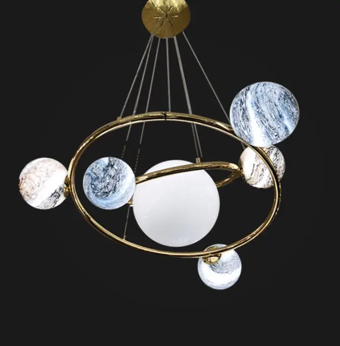 Люстра со звездами в нордическом современном минималистичном стиле креативная