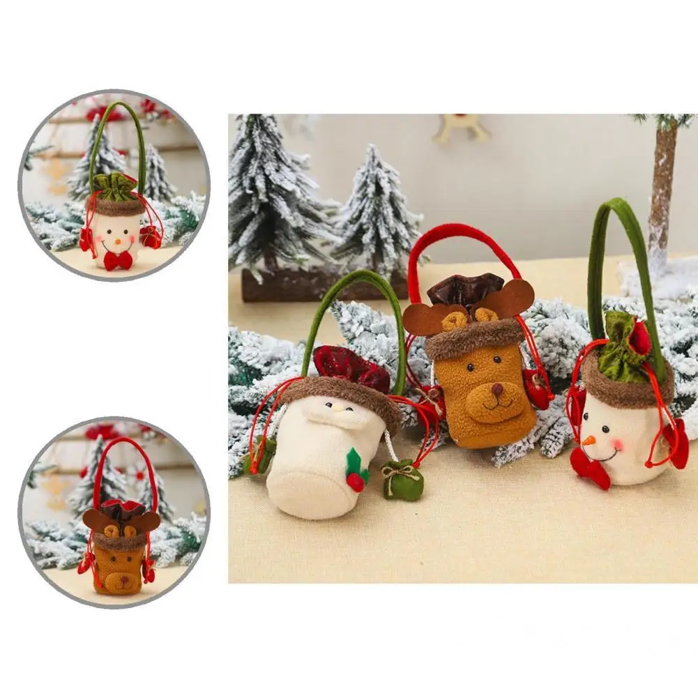 

3 Styles Excellent Xmas Chocolate Snack Storage Bag Portable Snack Bag Super Soft for Home