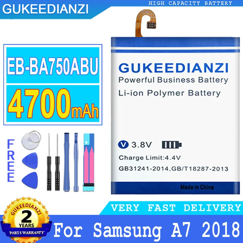 

4700mAh GUKEEDIANZI Battery EB-BA750ABU or Samsung Galaxy A7 2018 version A730x A750 SM-A730x A10 SM-105F/DC Big Power Bateria