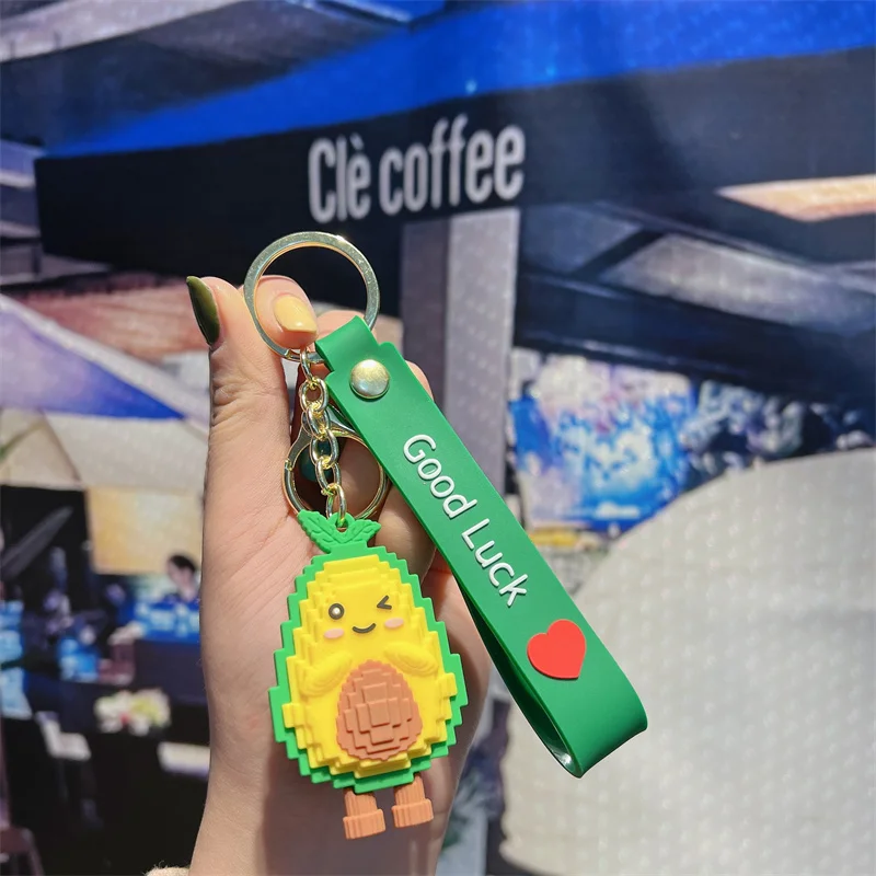 

Cute Fashion Building Block Carrot Avocado Cactus Creative Cartoon Keychain Pendant Car Bag Key Chain Pendant Accessories Gift