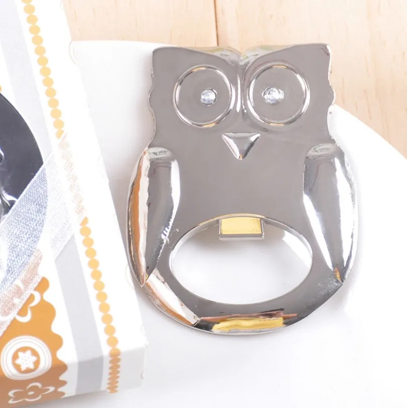 

Portable Stainless Steel Bar Beer Bottle Opener Owl Shape Kitchen Gadgets Wedding Favor Kitchen Party Supplies 20Pcs/Lot