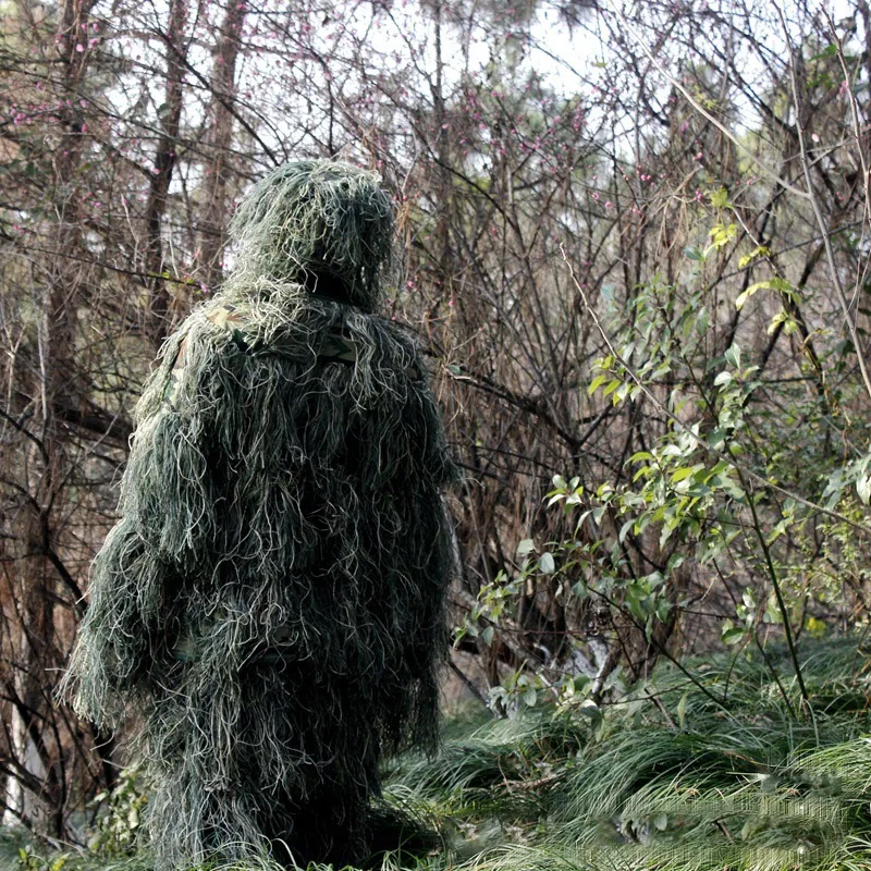 MENFLY White Jungle Desert Ghillie Suit Outdoor Woodland Secret Hunting Men's Training Field CS Camouflage Geely Suits | Спорт и