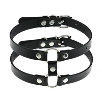 punk black gothic choker necklace for women girls pu leather chokers cosplay grunge aesthetic accessories