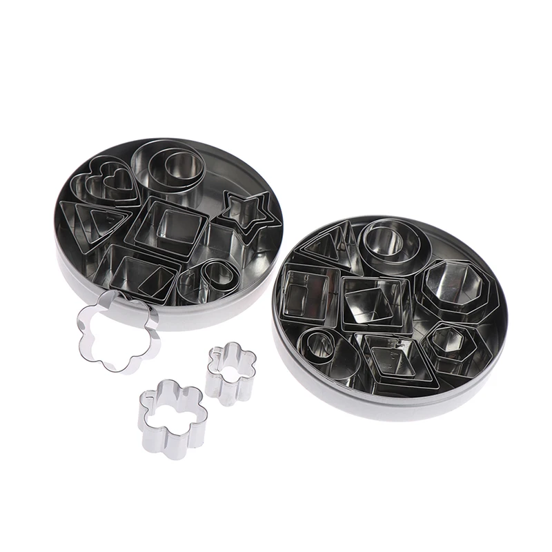 24Pcs/lot Stainless Steel Pottery Clay Tools Geometry Round Square Cutter Molds |