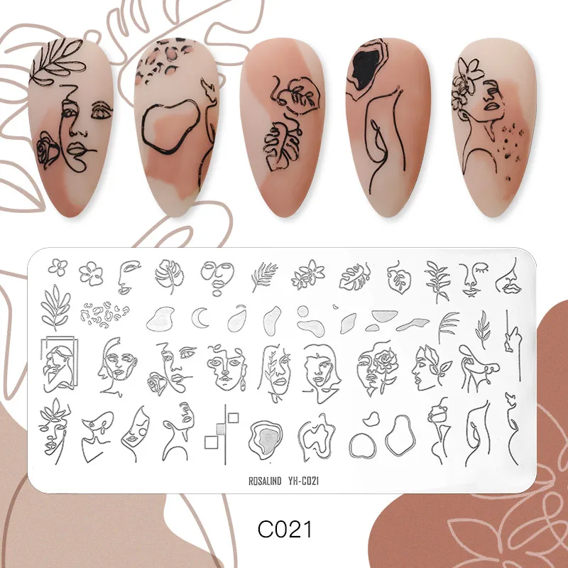ROSALIND Nail шаблон штамповочных плит для рисования украшения ногтевого дизайна